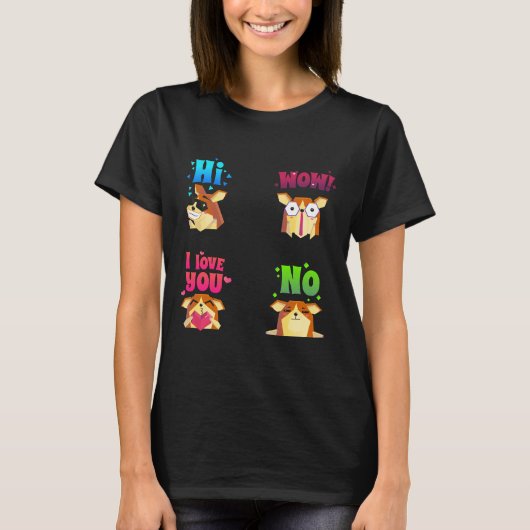 コーギドッグ感情 Tシャツ (正面)