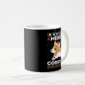 コーギドッグ醜いクリスマスセータースタイルメリーコーgm コーヒーマグカップ (正面右)