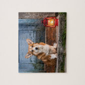 コーギドッグ・オン・ザ・ストープ ジグソーパズル (縦)