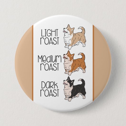 コーギドッグ&コーヒー 缶バッジ (正面)