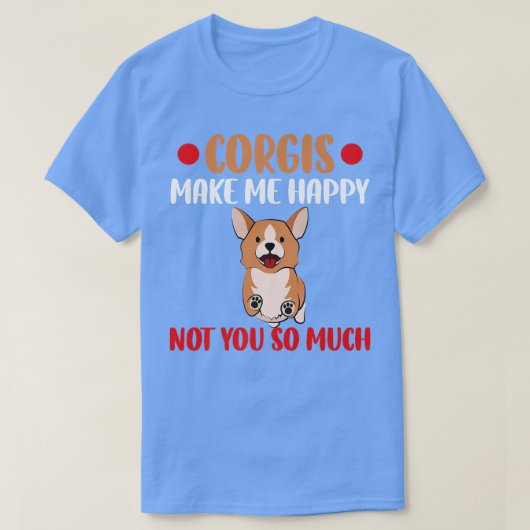 コーギドッグlovercorgis私を幸せな犬のオーナー-390 tシャツ (デザイン正面)