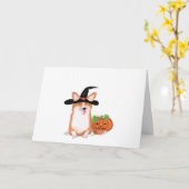 コーギハロウィーンカード カード (黄色い花)