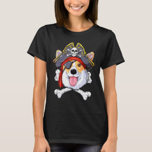 コーギパイレーツコスチュームジョリーロジャーフラッグスカルクロスブ Tシャツ