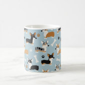 コーギパターンブルー コーヒーマグカップ (中央)