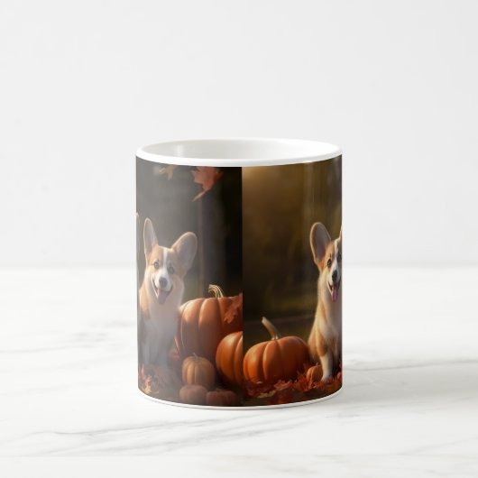 コーギパピーオータムデライトカボチャ コーヒーマグカップ (中央)