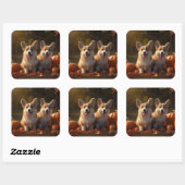 コーギパピーオータムデライトカボチャ スクエアシール (シート)