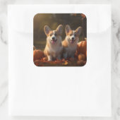 コーギパピーオータムデライトカボチャ スクエアシール (バッグ)