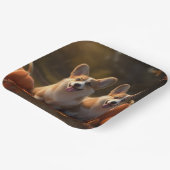 コーギパピーオータムデライトカボチャ ペーパープレート (傾斜あり)