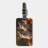 コーギパピーオータムデライトカボチャ ラゲッジタグ (正面縦)