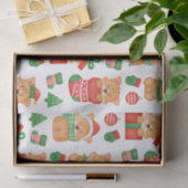 コーギパピードッグカワイイフェスティバル小妖精や小人サンタクリスマス 薄葉紙 (ギフト)