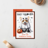 コーギパピードッグハッピーハローウィン ノートカード (正面/裏面インサイチュ)