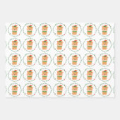 コーギパピードッグ小妖精や小人かわいいフェスティバルメリークリスマス ラッピングペーパーシート (正面)