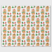 コーギパピードッグ小妖精や小人サンタフェスティバルメリークリスマス ラッピングペーパー (フラット)