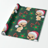 コーギパピードッグ小妖精や小人サンタフェスティバルメリークリスマス ラッピングペーパー (アンロールド)