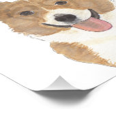 コーギパーソナライズされたア赤と白ート フォトプリント            (角)