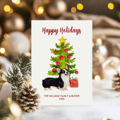 コーギパーソナライズされたドッグファミリークリスマス シーズンカード