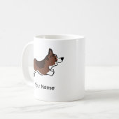 コーギパーソナライズされたマンガシンプルー白 コーヒーマグカップ (正面左)