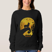 コーギムーンシルエットおかしなハロウィーン怖いコスム スウェットシャツ (正面)