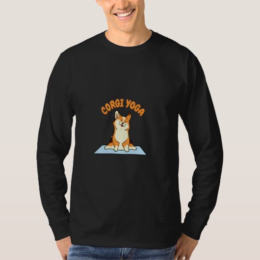 コーギヨガおもしろいスピリチュアル瞑想チャクラ Tシャツ (正面)