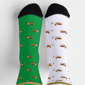 コーギライフ |男性用ソックス |三角形テールv1 |緑 ソックス (上部)