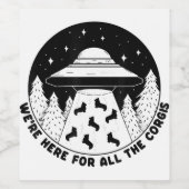 コーギラバーギフト女性nsメンおもしろいUFOエイリアン ワインラベル (シングルラベル)