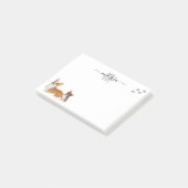 コーギラブウォーターカラーモノグラムパーソナライズされた ポストイット (アングル)