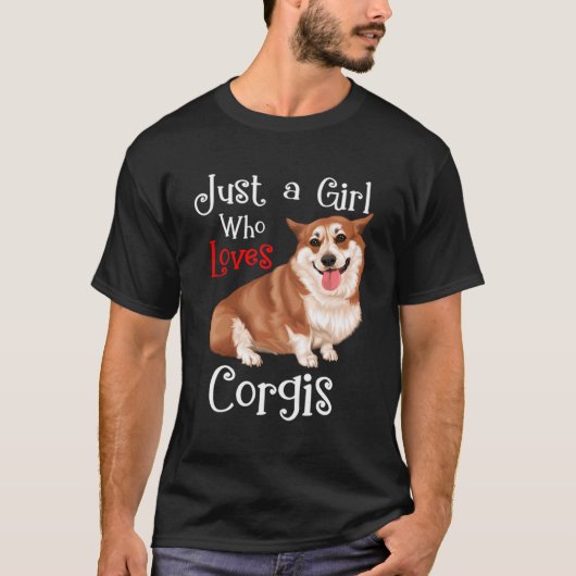 コーギーが大好きな女の子かわいいデザイン4女の子W Tシャツ (正面)