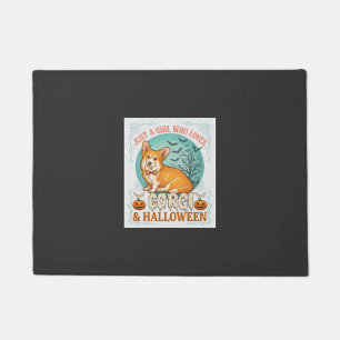 コーギーが大好きな女の子だけ ハロウィン カボチャ コウモリ ドアマット