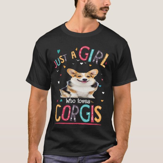 コーギーが大好きな女の子6 Tシャツ (正面)