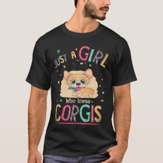 コーギーが大好きな女の子 Tシャツ