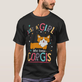 コーギーが大好きな女の子 Tシャツ