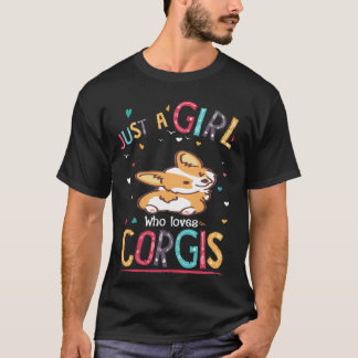 コーギーが大好きな女の子 Tシャツ