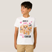 コーギーが大好きな女の子 Tシャツ (正面フル)