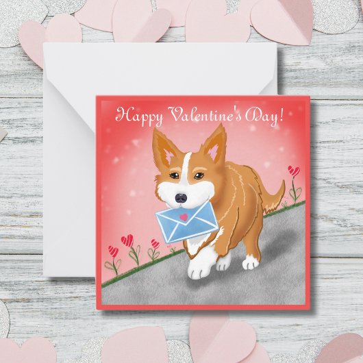 コーギーが届けるラブレター ノートカード