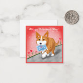 コーギーが届けるラブレター ノートカード (正面/裏面インサイチュ)