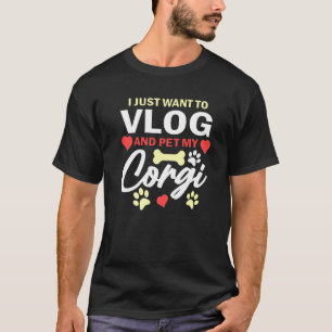 コーギーとのんびりブロガー生活 かわいい犬 ヴログ Tシャツ