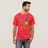 コーギーとホラー映画が大好きな人へ　ハロウィンにぴったりな面白いデザイン Tシャツ (正面フル)