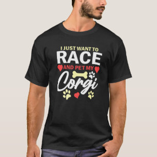 コーギーとレースと撫でたい かわいい犬 バレル Tシャツ