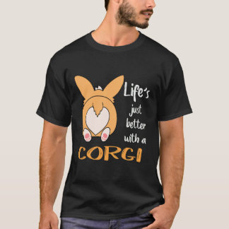 コーギーと一緒なら人生もっと素敵 Tシャツ