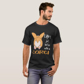 コーギーと一緒なら人生もっと素敵 Tシャツ (正面フル)