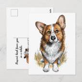 コーギーと牛 ポストカード (正面/裏面)