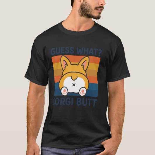 コーギーのお尻で何が起こるかな Tシャツ (正面)