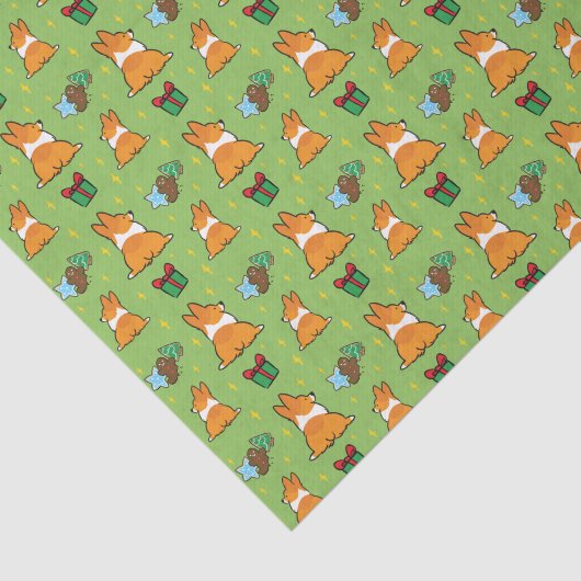 コーギーのお尻のクリスマスのティッシュペーパー|のギフト用包装紙 薄葉紙 (詳細)