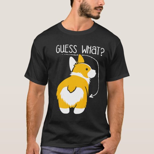 コーギーのお尻ジョークの服 プレミアム ドッググッズ Tシャツ (正面)