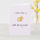 コーギーのお尻ハートがとってもキュート!ユーモアたっぷりの愛の言葉 カード (黄色い花)