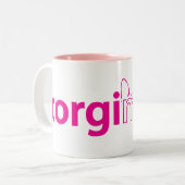 コーギーのお母さんのマグ ツートーンマグカップ (正面左)