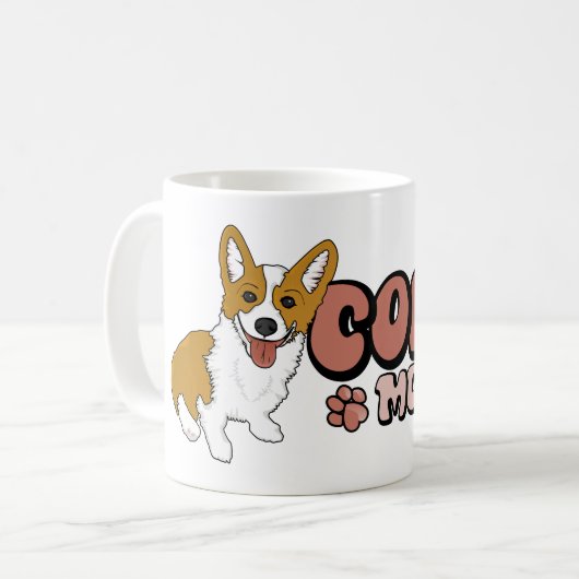 コーギーのお母さん コーヒーマグカップ (正面左)