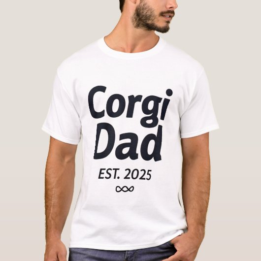 コーギーのお父さん EST 2025 Tシャツ (正面)