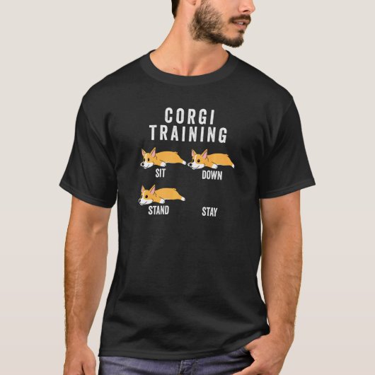 コーギーのしつけ犬 Tシャツ (正面)