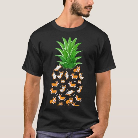 コーギーのためのパイナップルコーギー誕生日 Tシャツ (正面)